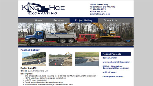 Business Brochure Site for Local Excavation Company