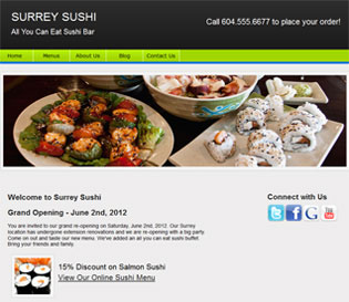 View Surrey Sushi Demo Theme